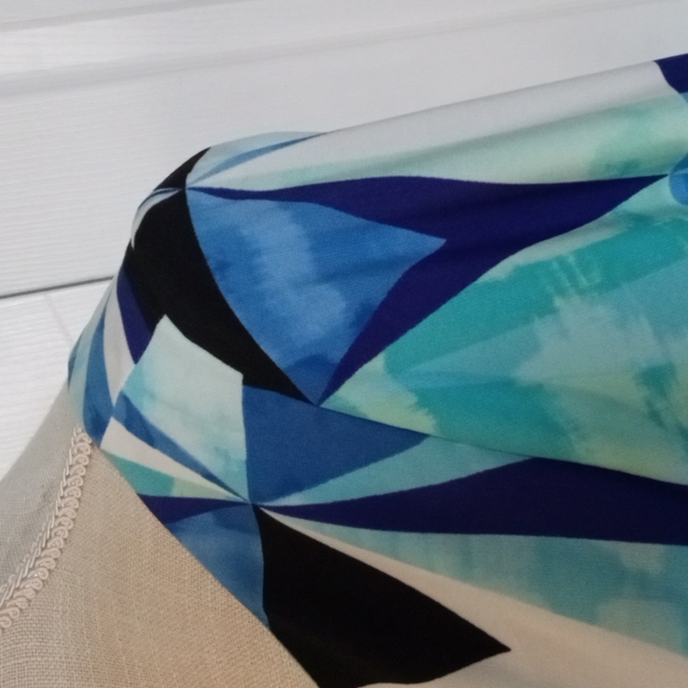 💙 Laura Jeffries Modern Blue Abstract Print Shift Dress Plus Size 16| NW - Picture 4 of 9